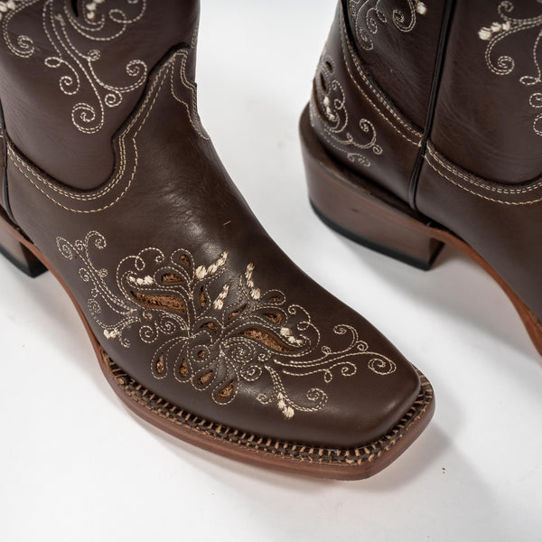 Women's Pasadena Cowboy Boot with Shimmer Brown Butterfly Inlay