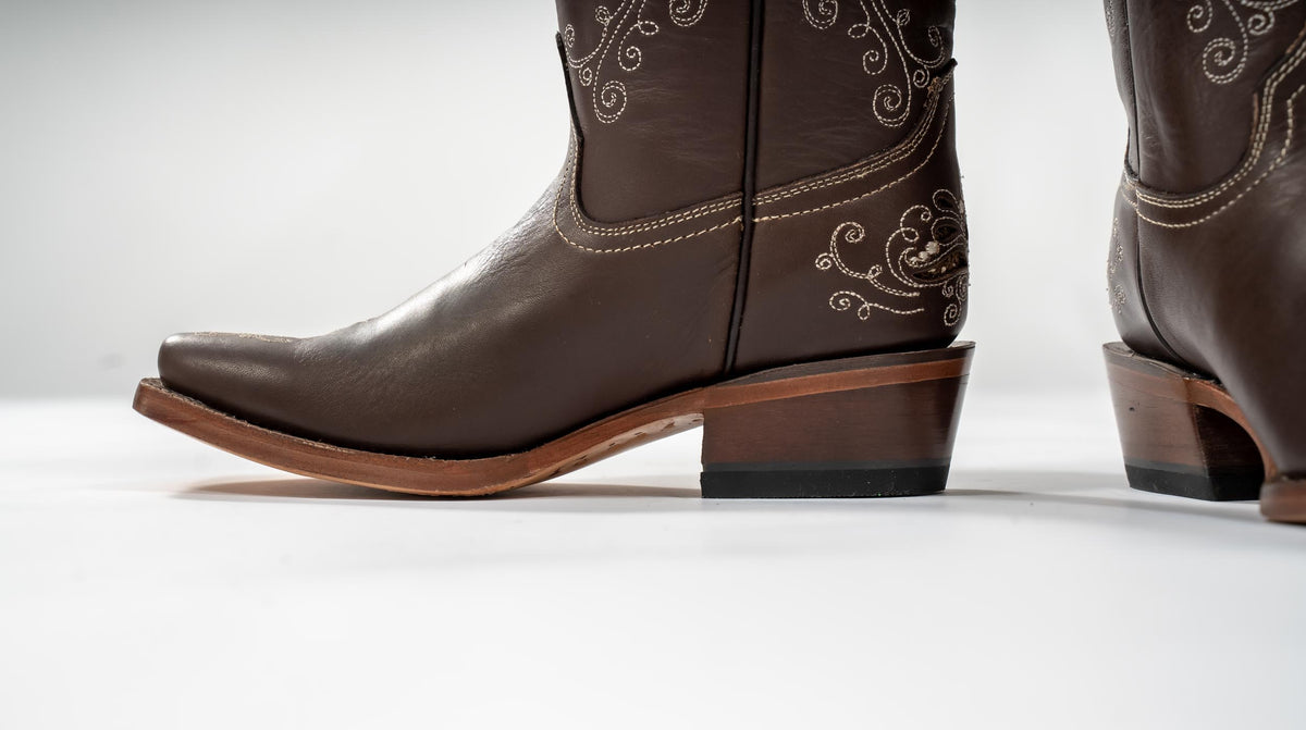 Women's Pasadena Cowboy Boot with Shimmer Brown Butterfly Inlay