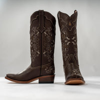 Women's Pasadena Cowboy Boot with Shimmer Brown Butterfly Inlay
