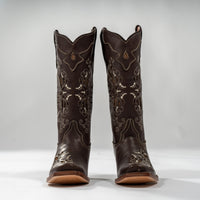 Women's Pasadena Cowboy Boot with Shimmer Brown Butterfly Inlay