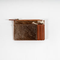 Cowhide Zip Card Holder