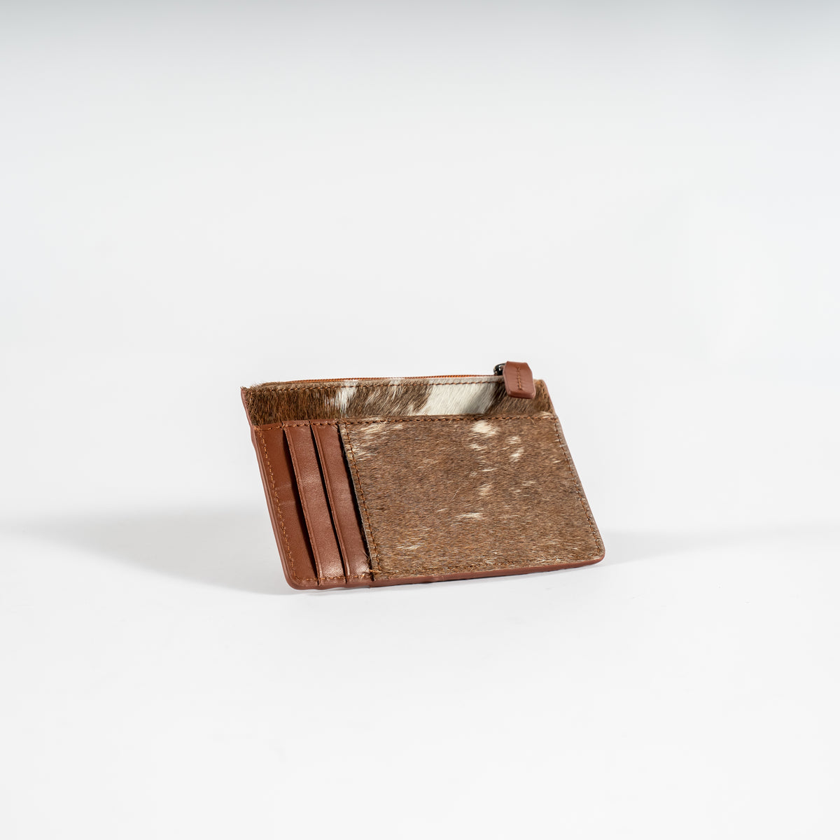 Cowhide Zip Card Holder