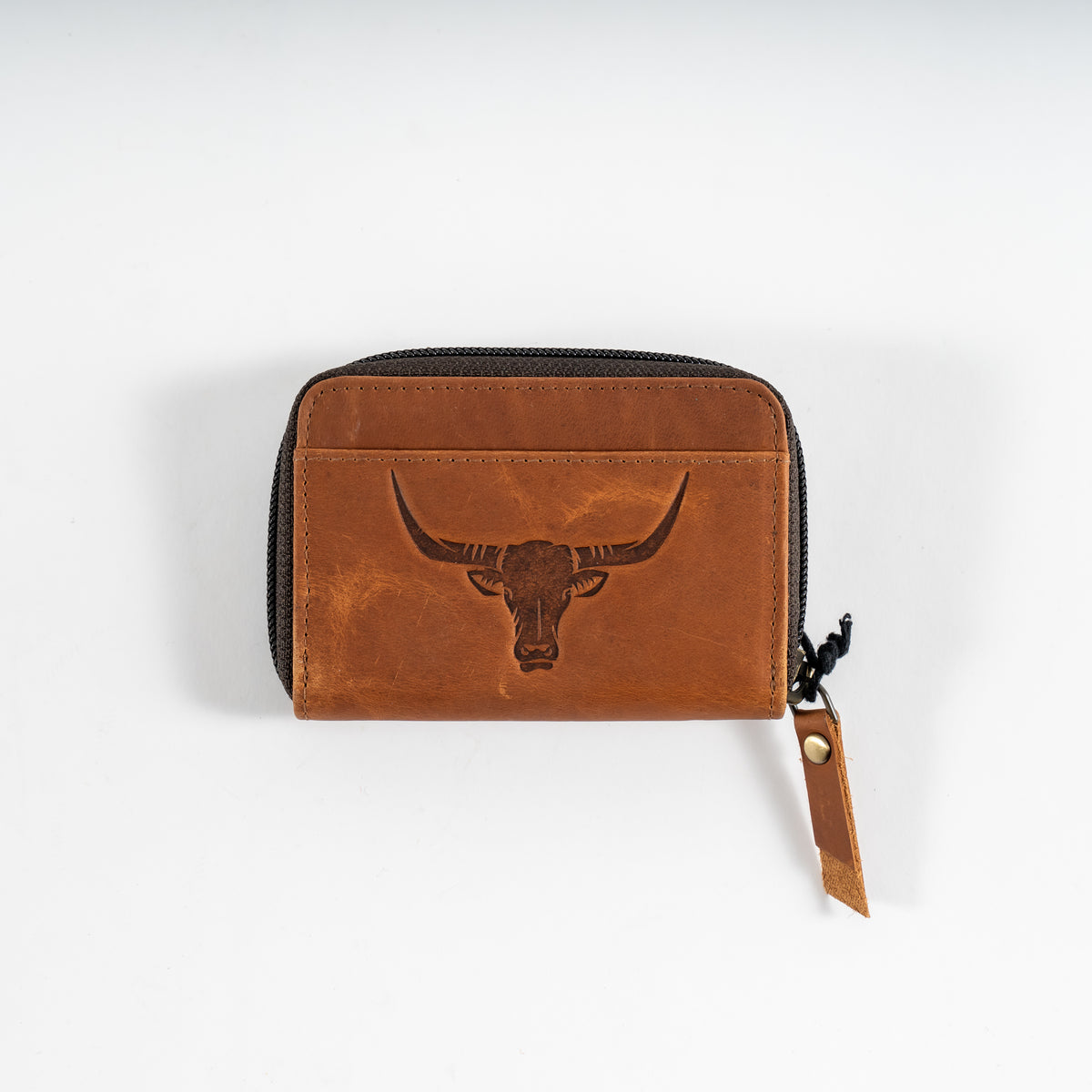 Leather Bull Zip Wallet