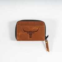 Leather Bull Zip Wallet