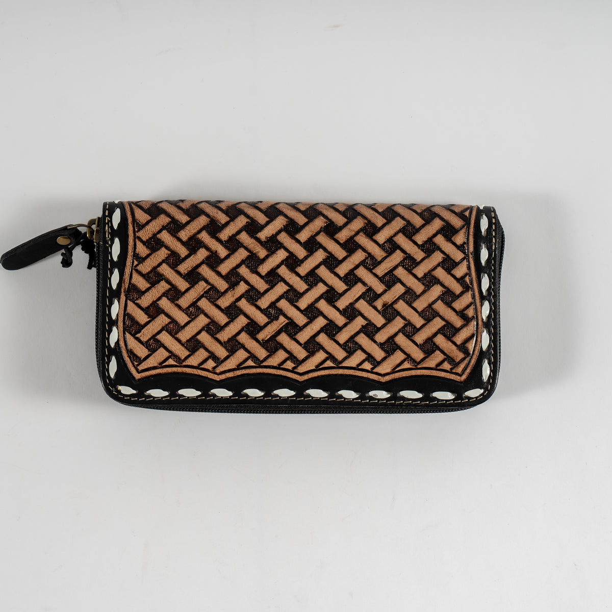 back tooled leather wallet