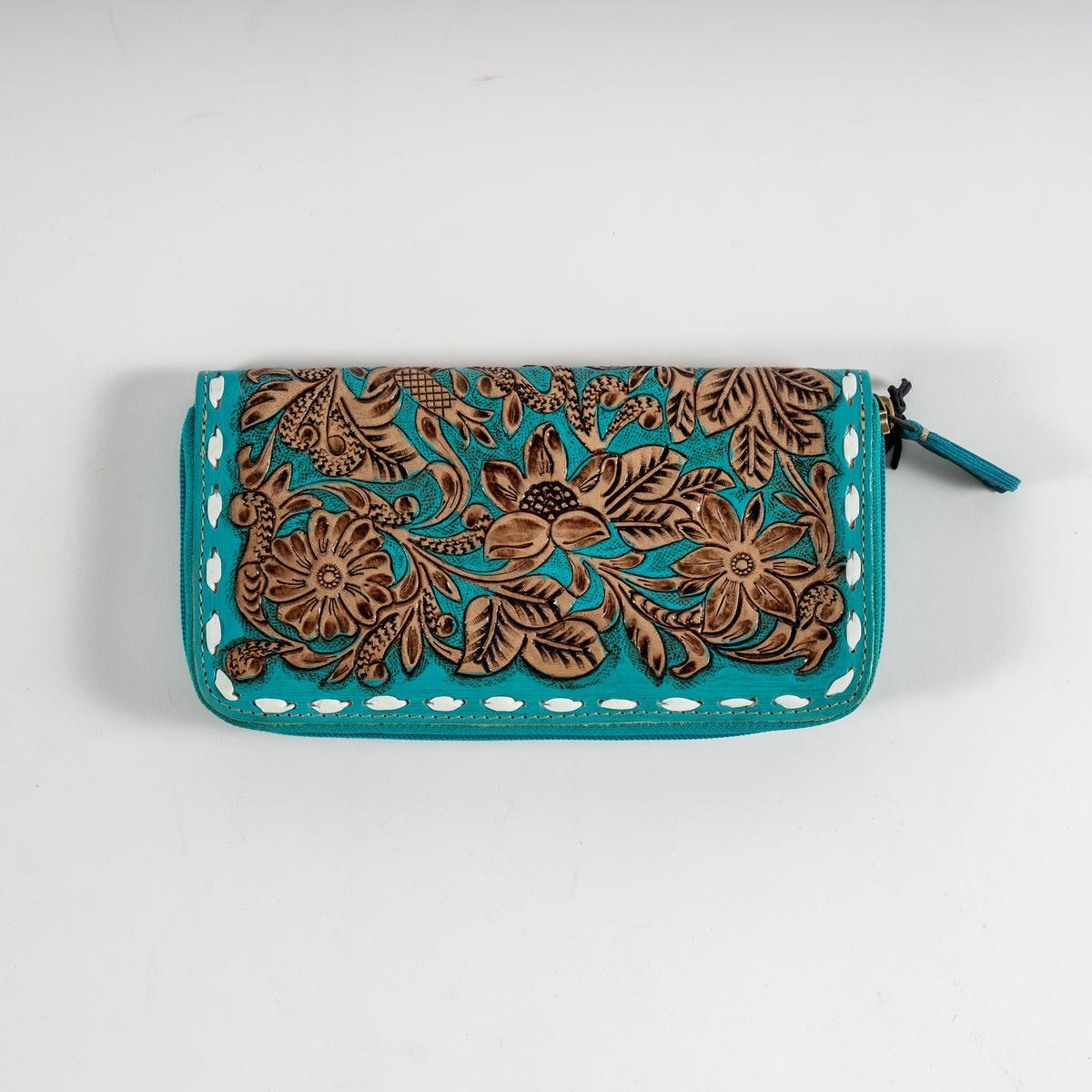 Enlazed wallet leather hand tooled