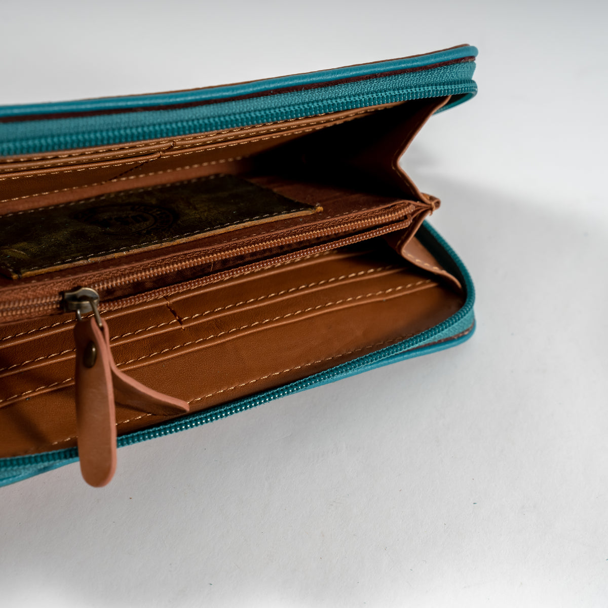 Hand-Tooled Folding Zip Wallet