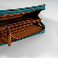 Hand-Tooled Folding Zip Wallet