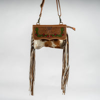 Glossy Moss Hand-Tooled Bag