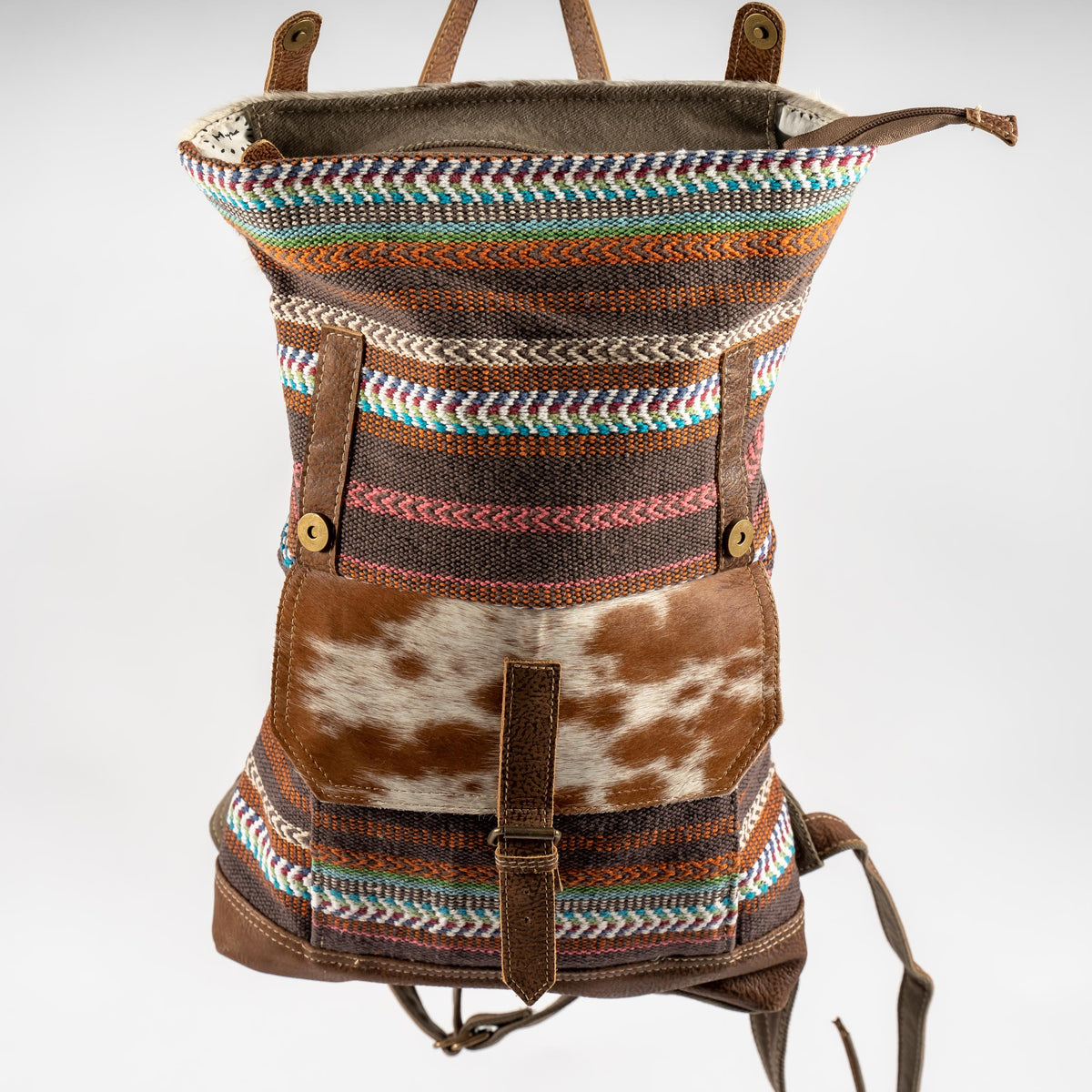 Kitschy, cow hide backpack