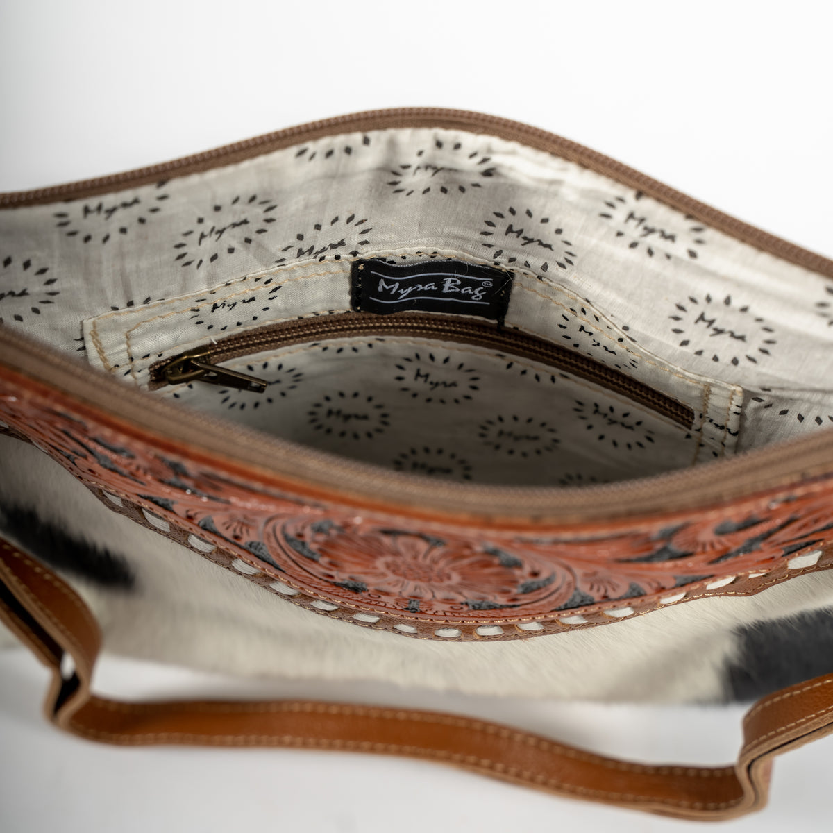 Unstoppable Hand-Tooled bag inside