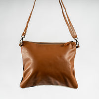 Cowhide and Leather Hand-Tooled Crossbody
