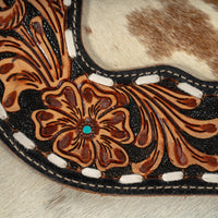 Cowhide and Fringe Hand-Tooled Purse