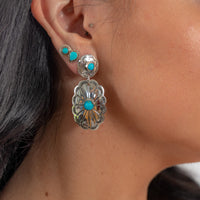 Polished Sterling Silver Concho Dangle Earrings