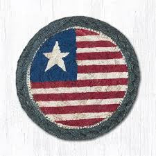Hand Stenciled Jute Coaster 5 Inch