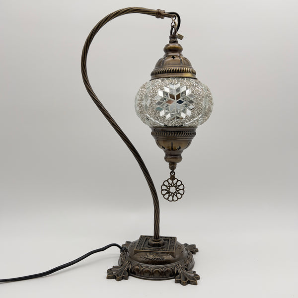 Handmade Half a Heart Turkish Lamps - White