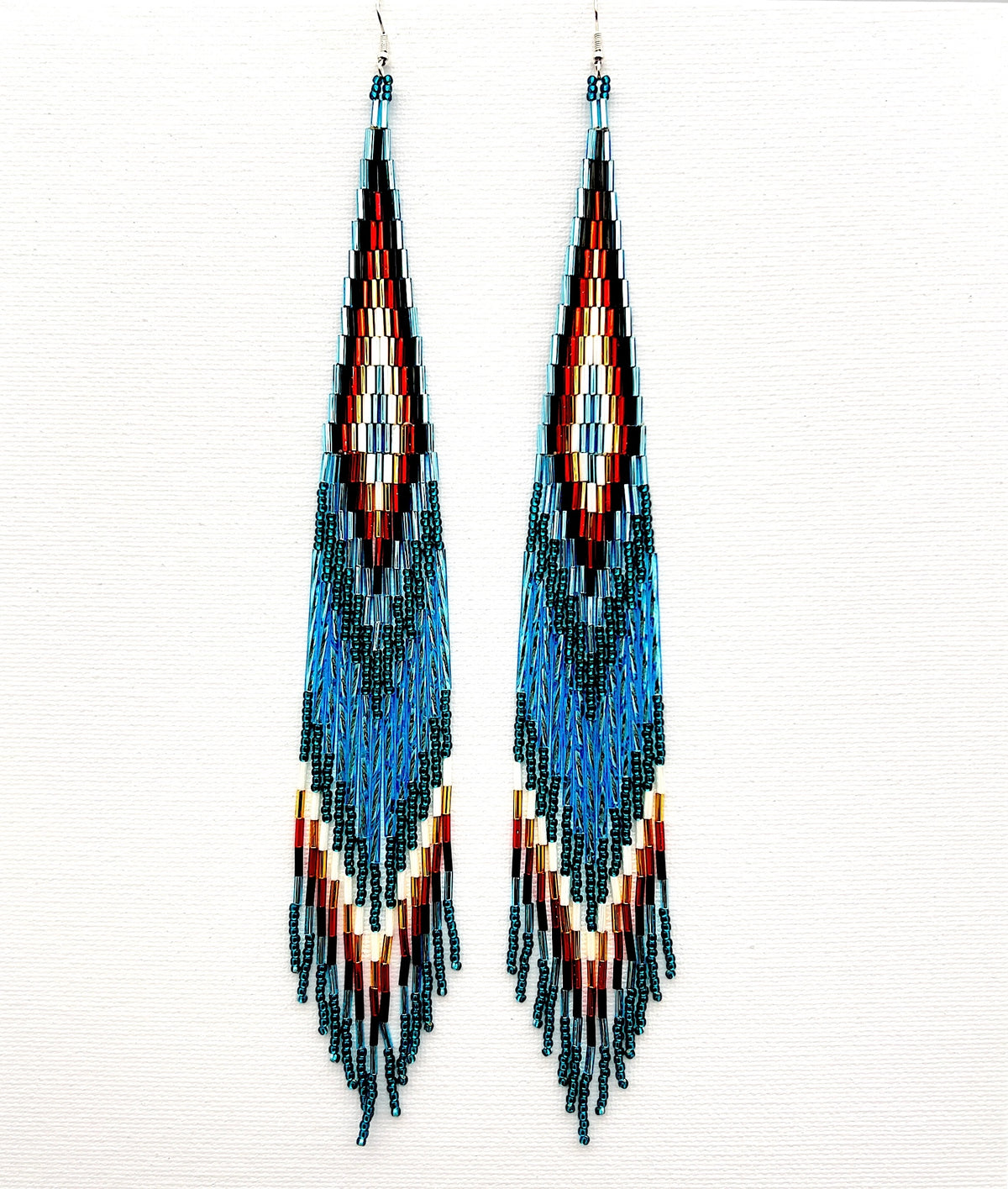 Blue Beaded Shoulder Sweepers