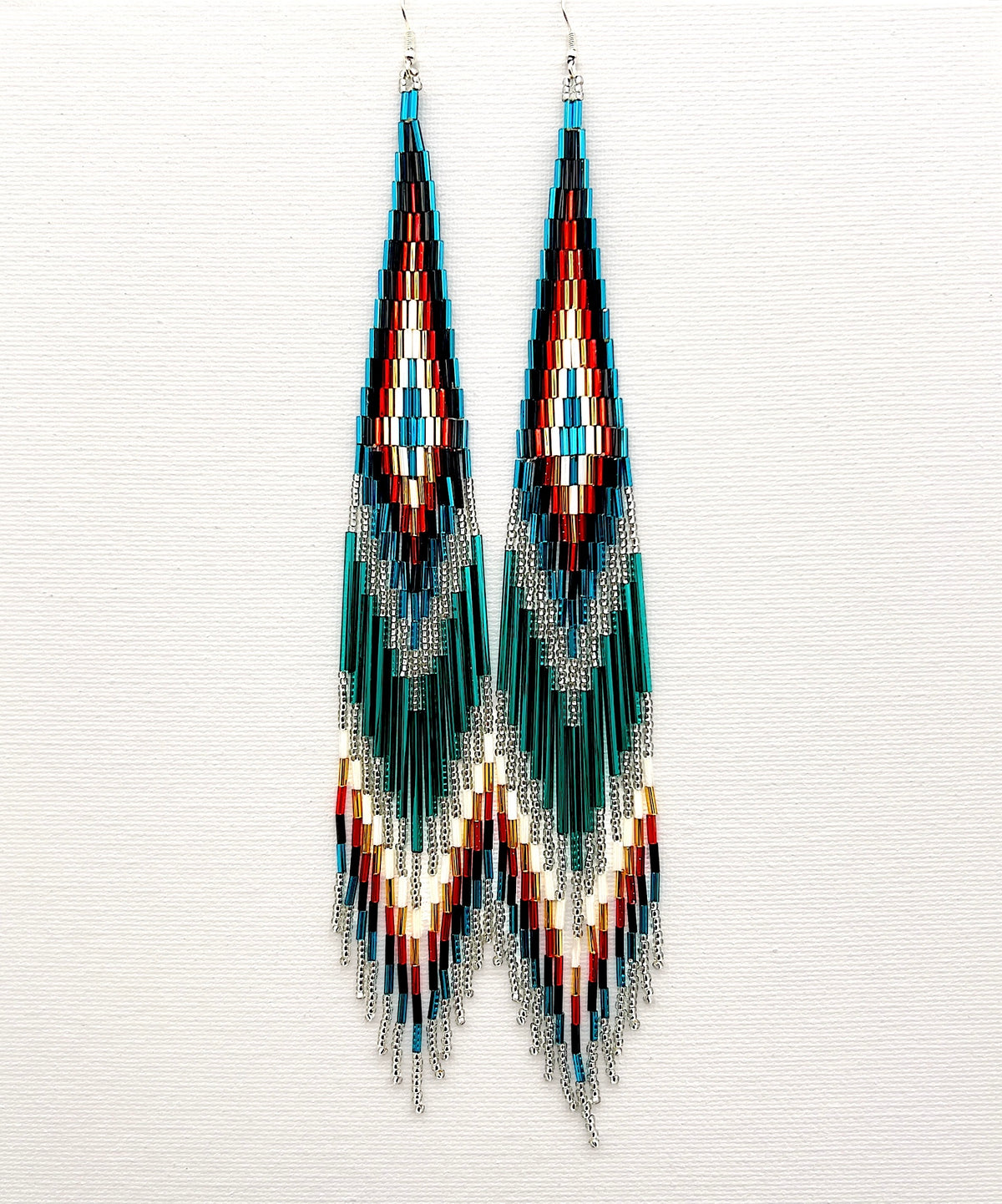 Teal Beaded Shoulder Sweepers