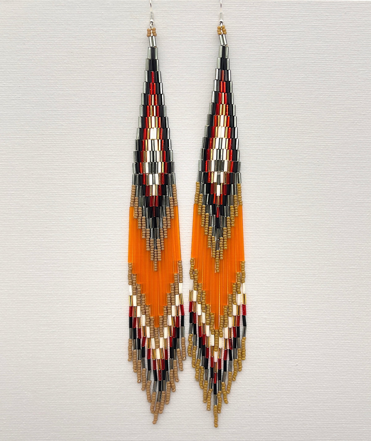 Orange Beaded Shoulder Sweepers