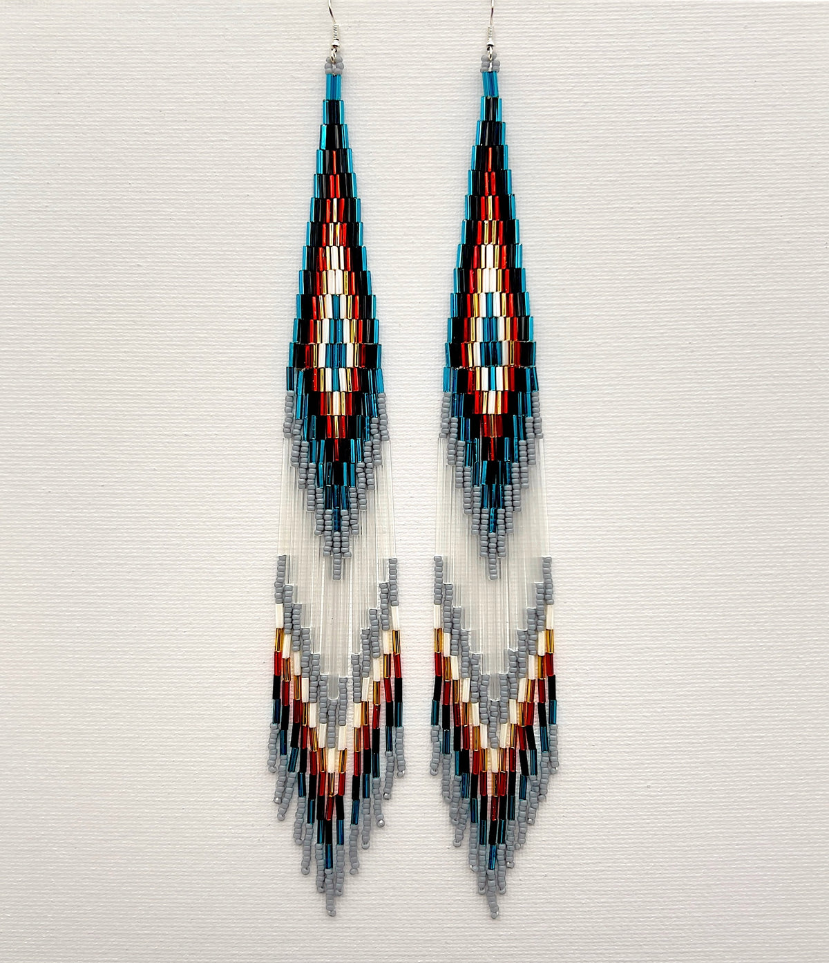 Teal And Translucent Beaded Shoulder Sweepers