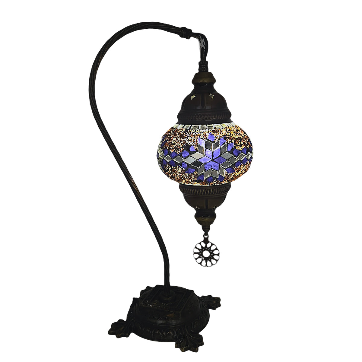 Handmade Half a Heart Turkish Lamps - Dark Purple