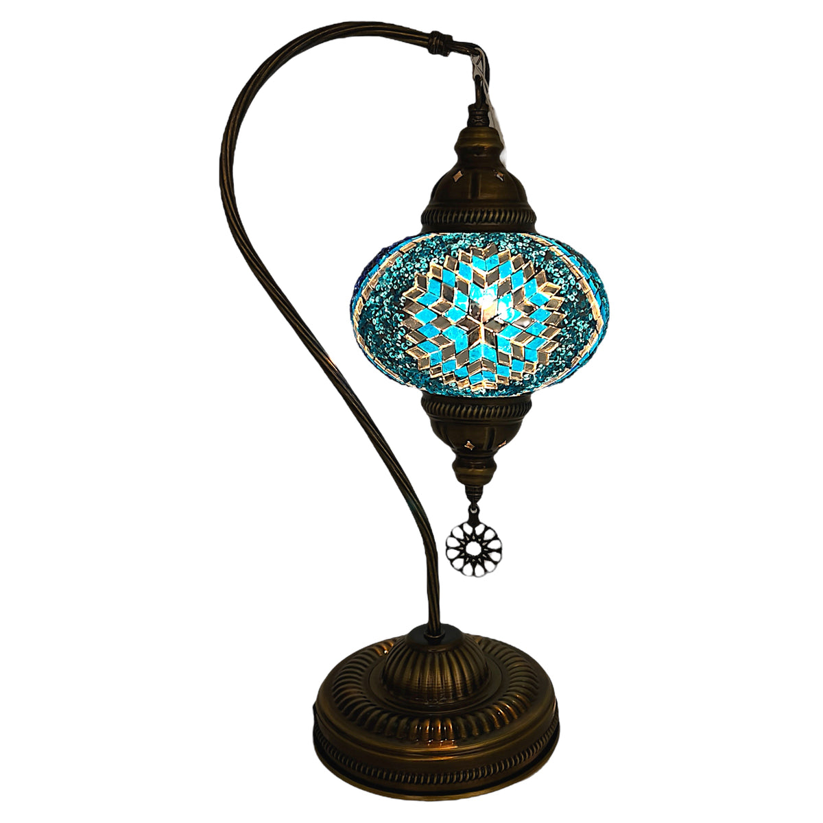 Large Handemade Half a Heart Turkish Lamps - Blue