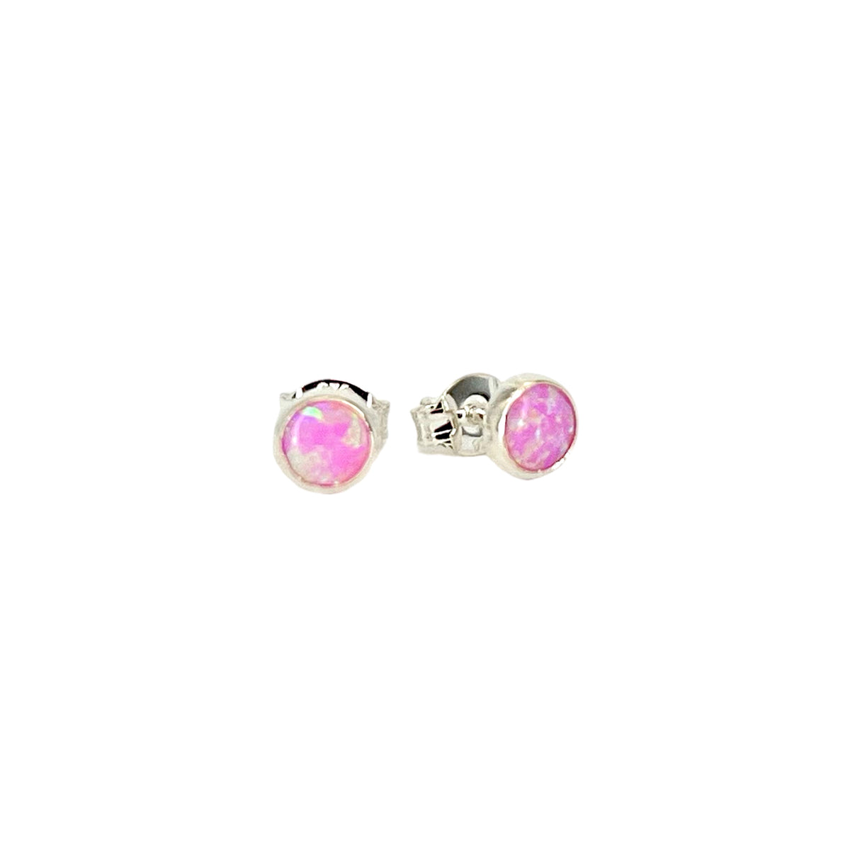 Light Pink Opal Sterling Earrings