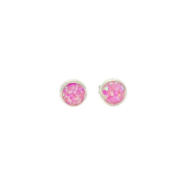 Light Pink Opal Sterling Earrings