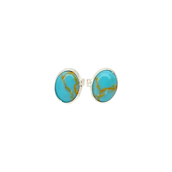 Turquoise Oval Sterling Earrings