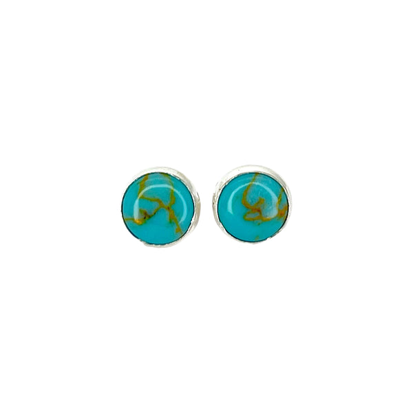 Round Turquoise Sterling Earrings
