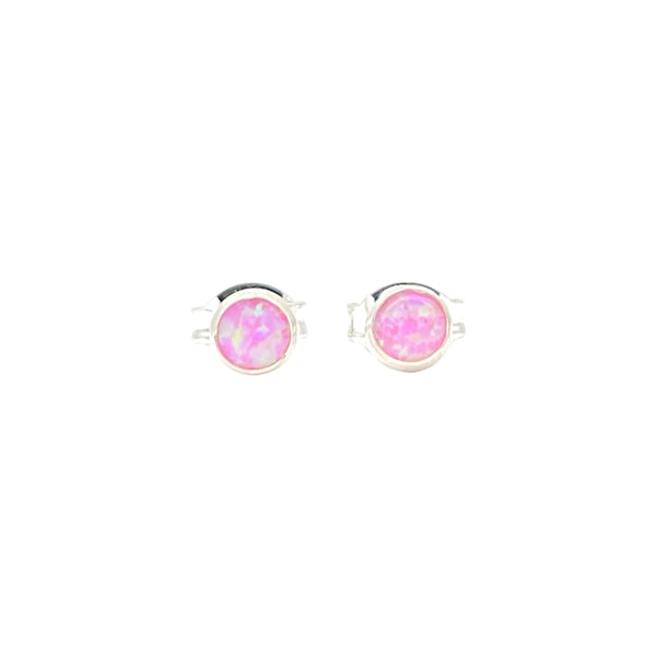 Mini Pink Opal Sterling Earrings