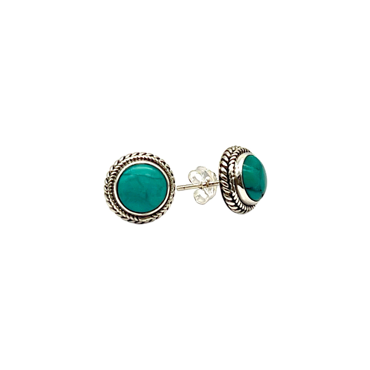 Round Turquoise Braided Stud