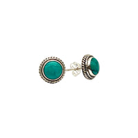 Round Turquoise Braided Stud