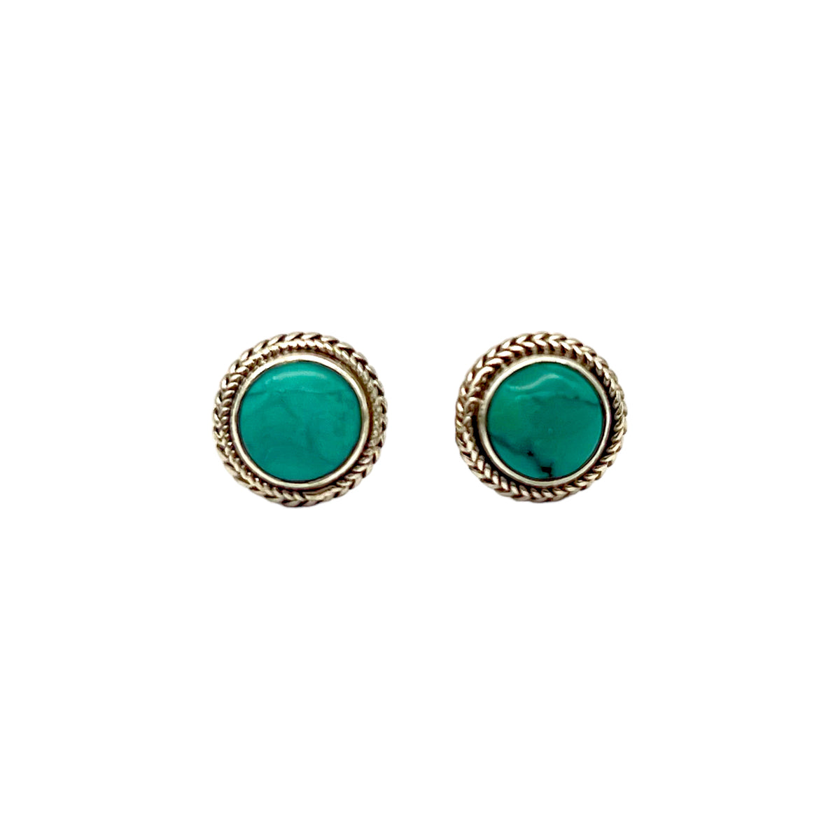 Round Turquoise Braided Stud