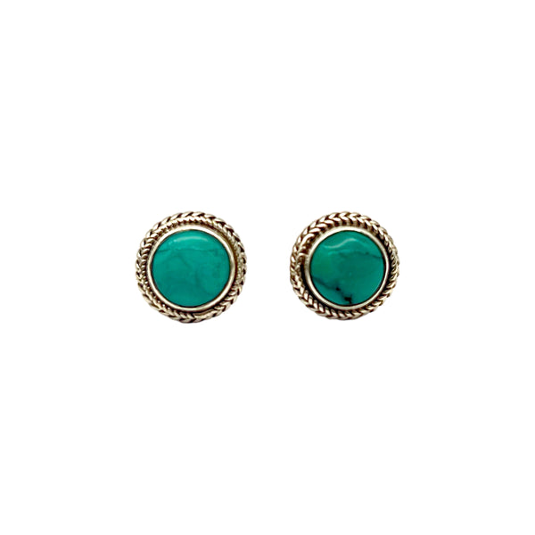 Round Turquoise Braided Stud