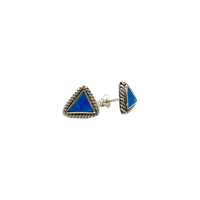 Blue Stone Triangle Sterling Earrings