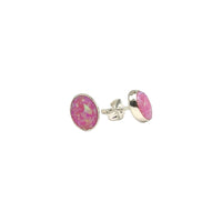 Pink Oval Sterling Earrings