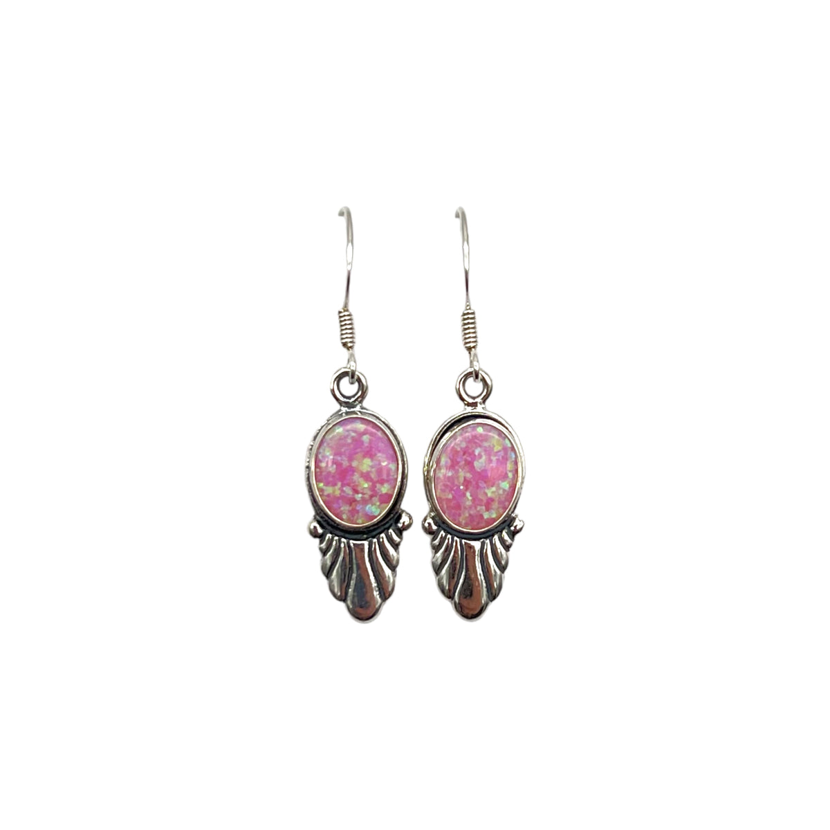 Pink Opal Dangle Earrings