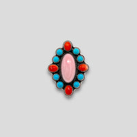 Handcrafted Native American Multi Stone Adjustable Ring