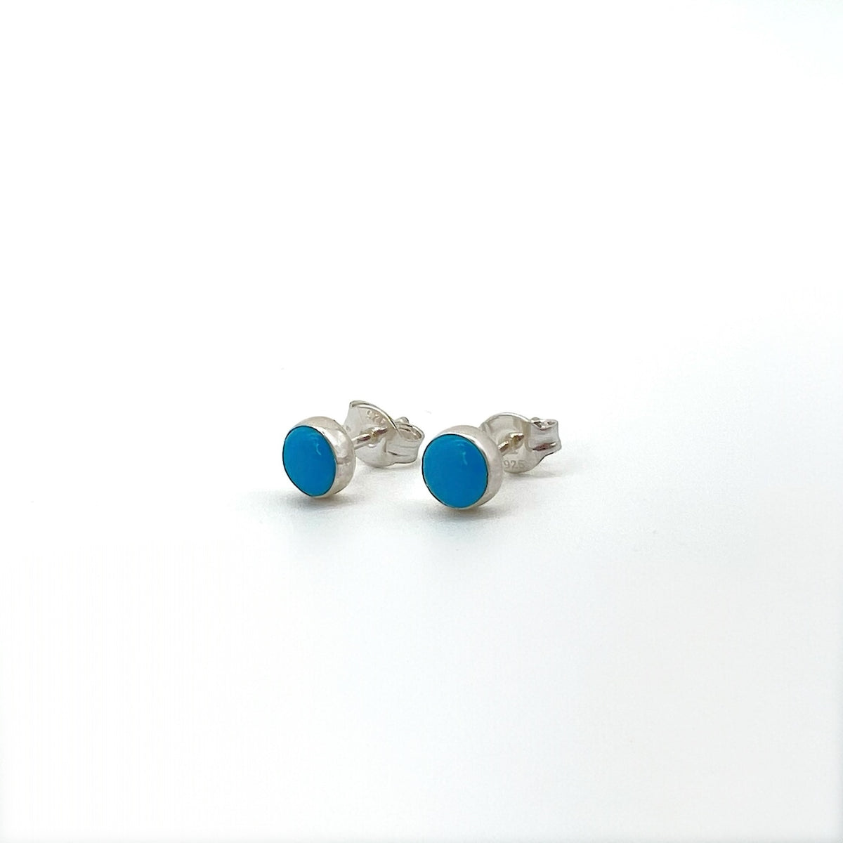 Blue Turquoise and Sterling Silver Earrings