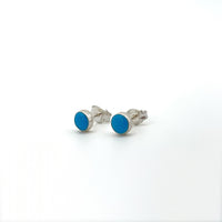 Blue Turquoise and Sterling Silver Earrings