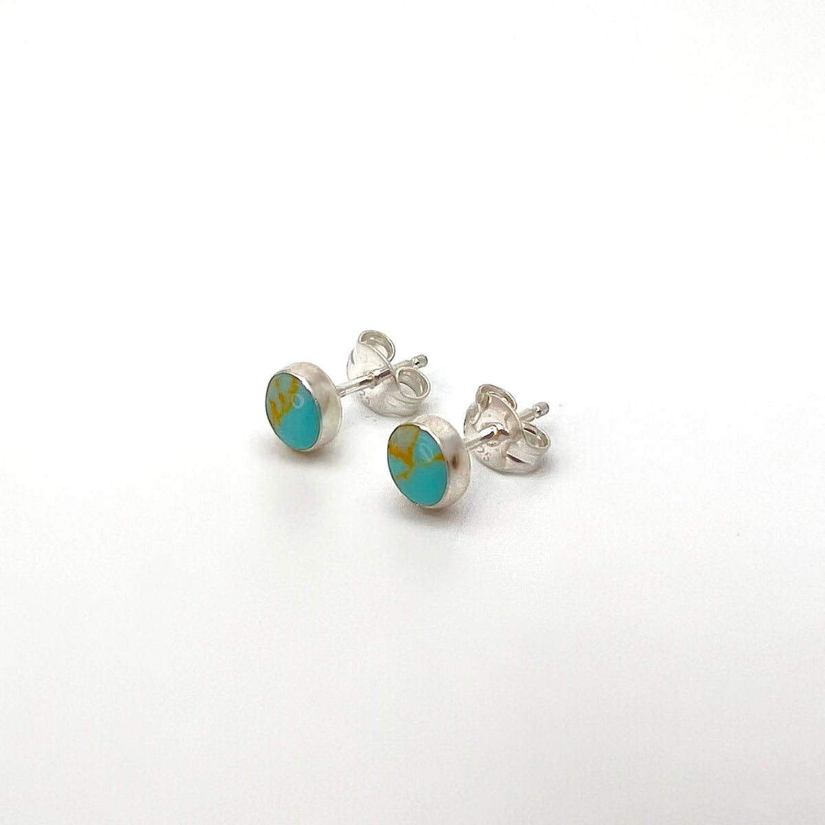 Petite Turquoise and Sterling Silver Earrings