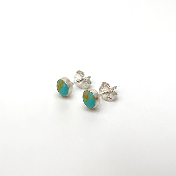 Petite Turquoise and Sterling Silver Earrings
