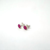Hot Pink Opal Sterling Earrings
