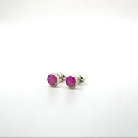 Hot Pink Opal Sterling Earrings