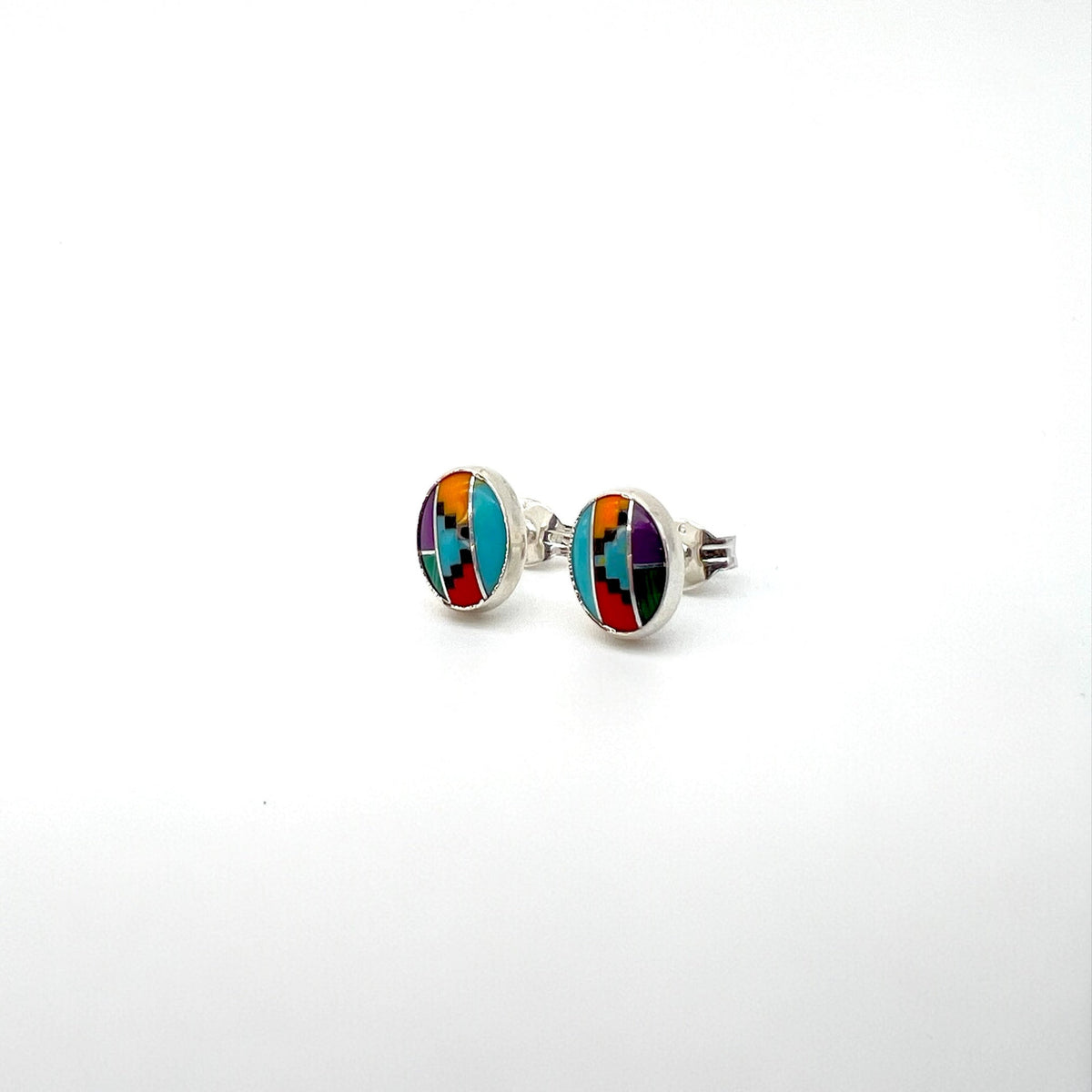 Multi Stone Oval Sterling Earrings