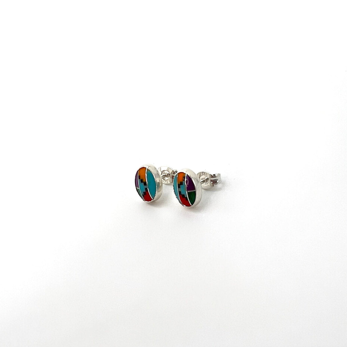 Multi Stone Oval Sterling Earrings