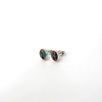 Multi Stone Oval Sterling Earrings