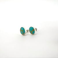 Turquoise Oval Sterling Earrings