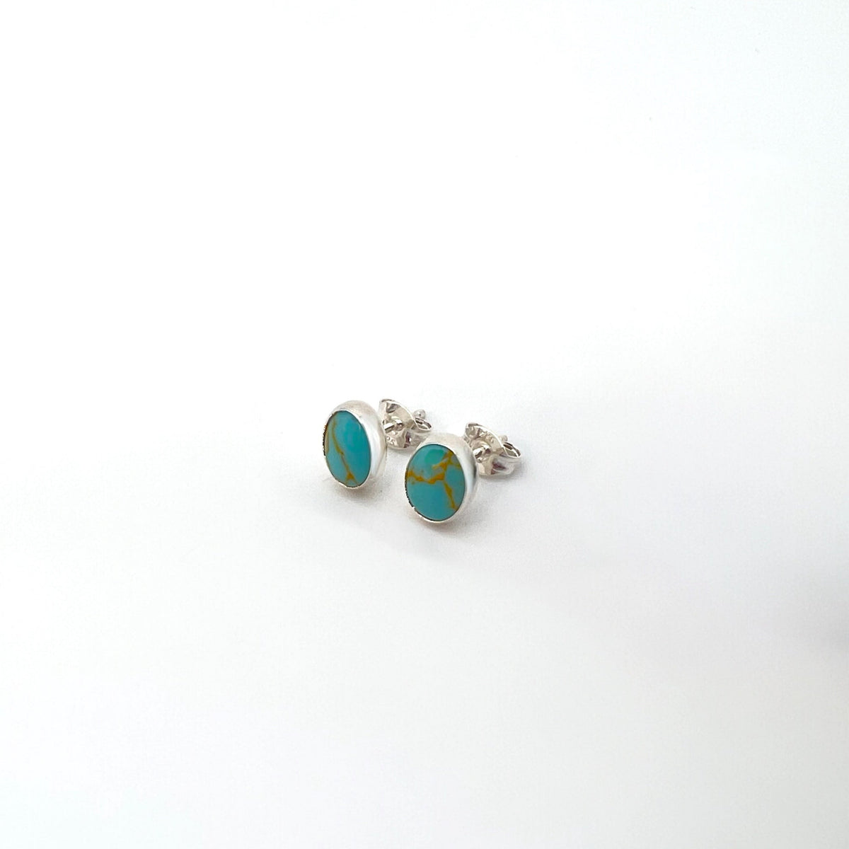Turquoise Oval Sterling Earrings